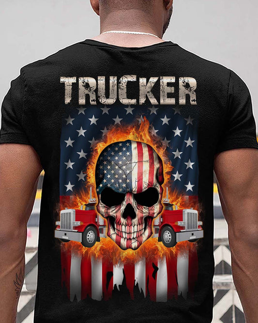 Personalisierter Name Lustige Trucker 3D Unisex Shirts - Gold