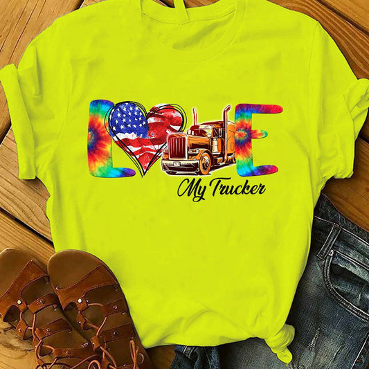 Personalized Name Funny Trucker 3D Unisex Shirts - Gold