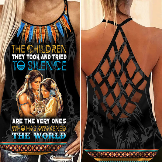 Every Child Matters The Children They Took And Tried To Silence Cross Tank Top Women Clothing