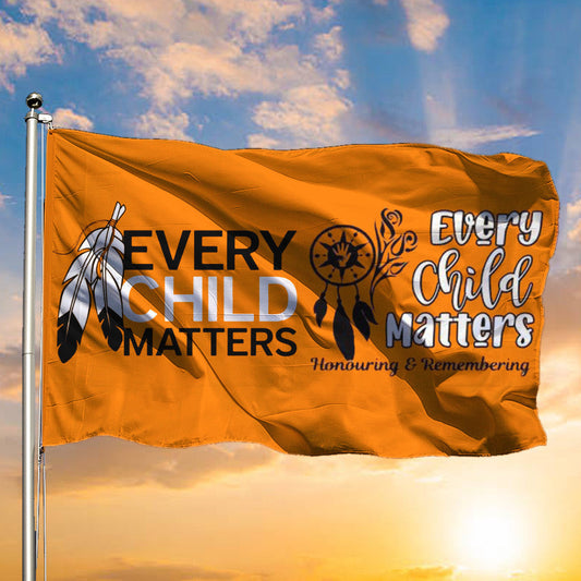 Flagge „Every Child Matters“ zur Ehrung und Erinnerung an den Orange Day. Merch für „Every Child Matters“ 