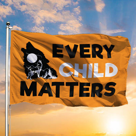 Wolf Every Child Matters Flagge Bewusstsein Orange Day Every Child Matters Merch