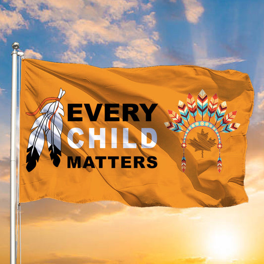 Feder Jedes Kind zählt Flagge Bewusstsein Orange Day Indigenous Child Matters Merch 