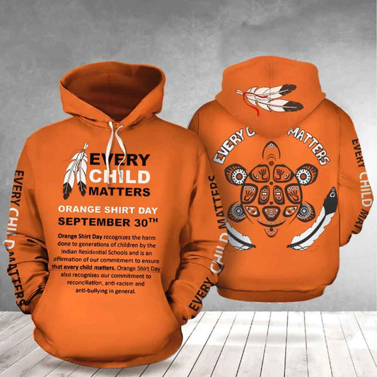 Sweat à capuche « Chaque enfant compte » Turtle Every Child Matters Orange Shirt Day 30 septembre Merch