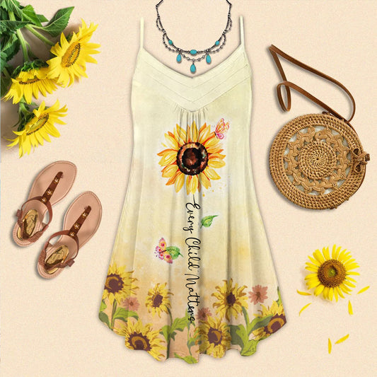 Robe d'été à imprimé tournesol pour femme Chaque enfant compte