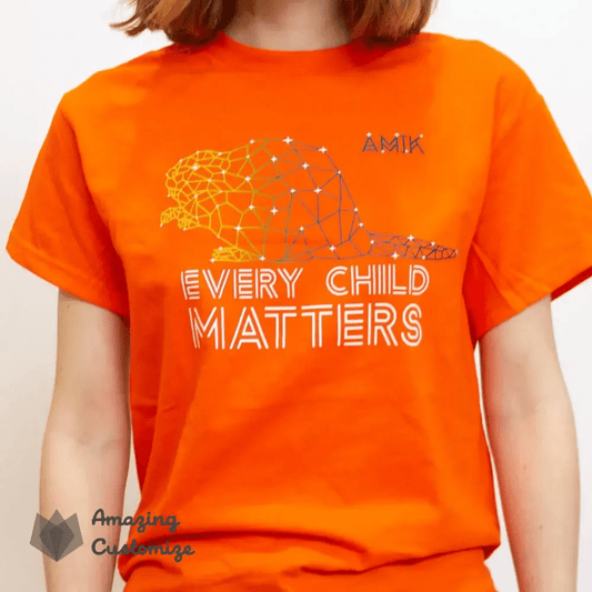 Amik T-Shirt „Jedes Kind zählt“ Orange Shirt Day Apparel Ehre „Jedes Kind zählt“ 