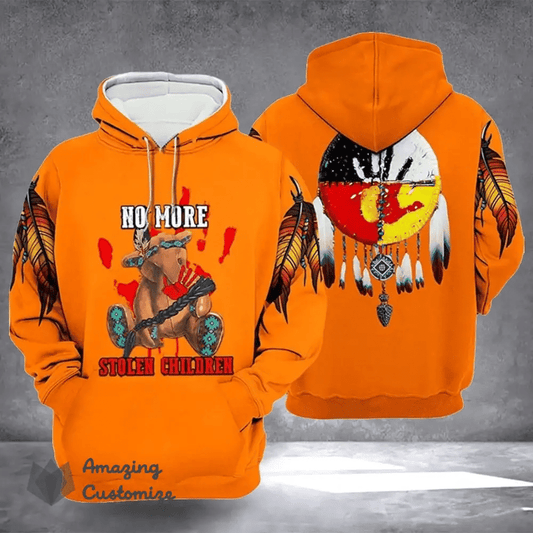 No More Stolen Children Every Child Matters Hoodie Feather Orange Day Apparel