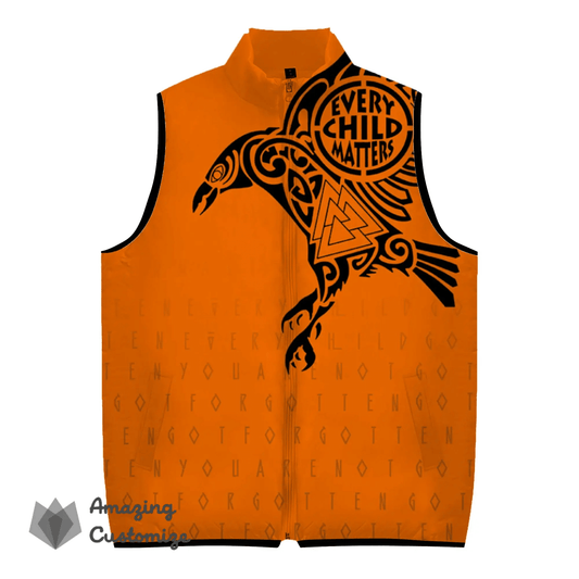 Ravens Chaque enfant compte Gilet en coton avec fermeture éclair Orange Shirt Day Awareness Clothing