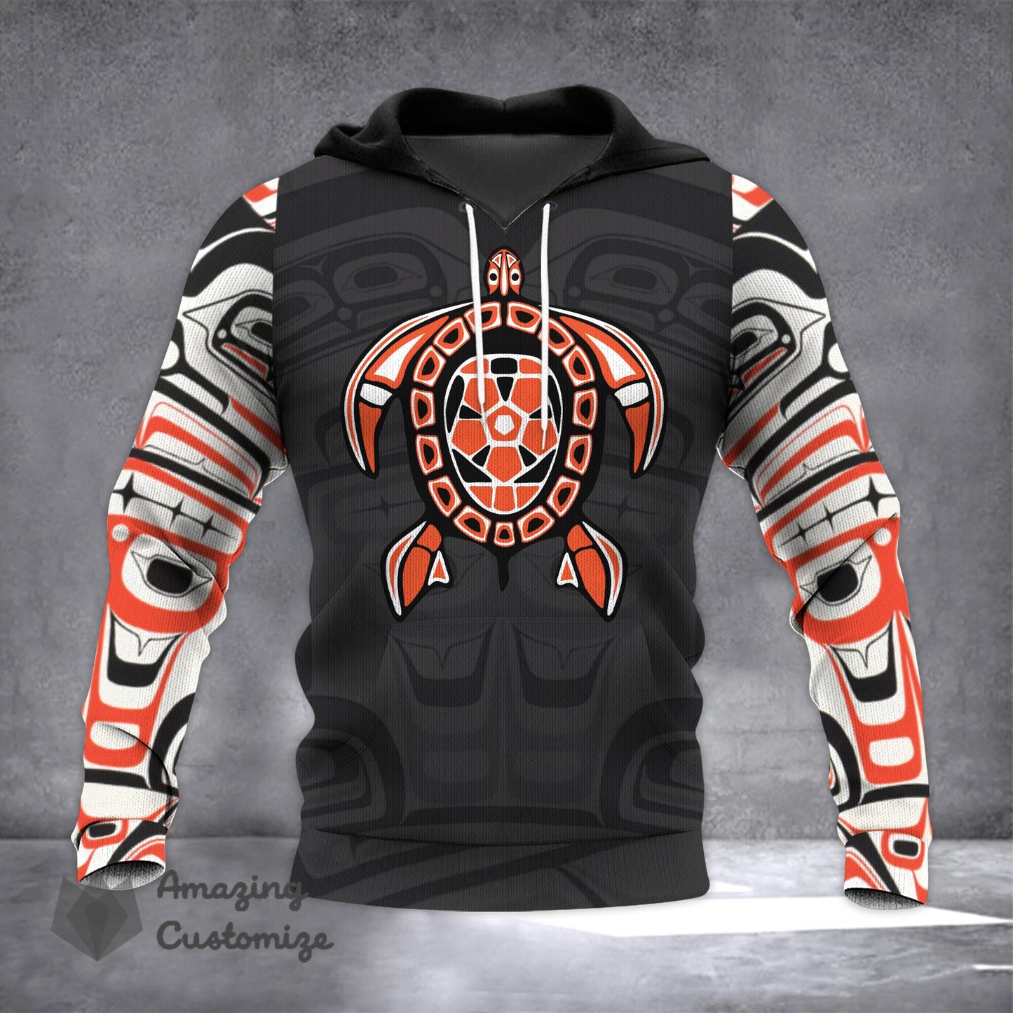 Schildkröte Jedes Kind zählt Haida Art Style Hoodie Orange Shirt Tag Bewegung Kleidung