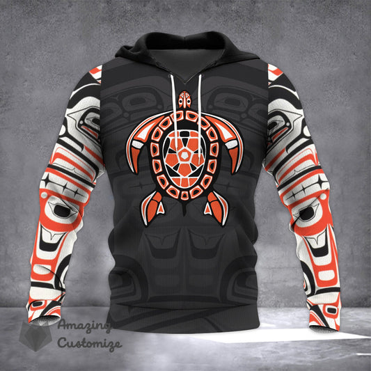 Turtle Every Child Matters Haida Art Style Hoodie Orange Shirt Day Movement Clothing