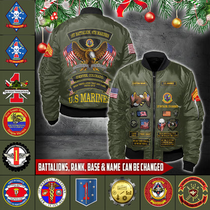 US Military – Marine Battalion All Over Print Bomber Jacket