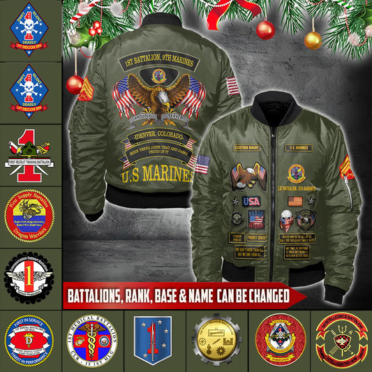 US Militär – Bomberjacke mit Allover-Print des Marinebataillons