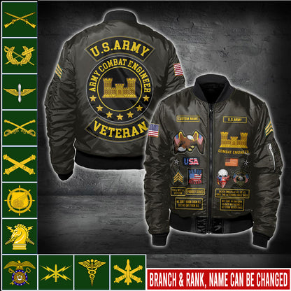 US Military – Army Branch All Over Print Bomber Jacket