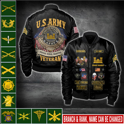 US Militär – Army Branch Bomberjacke mit Allover-Print