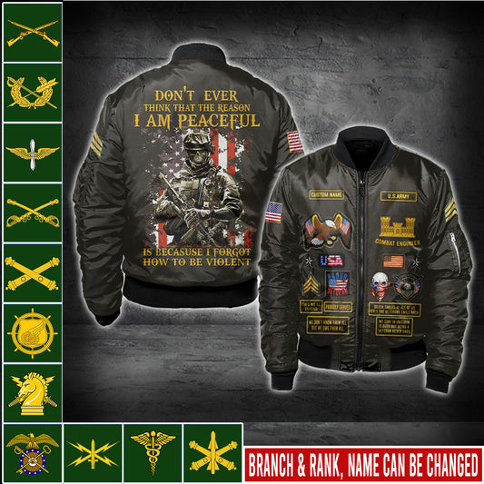 US Military – Army Branch All Over Print Bomber Jacket