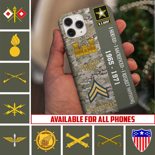 Personalized US Military - Army Branch Phone Case Printed