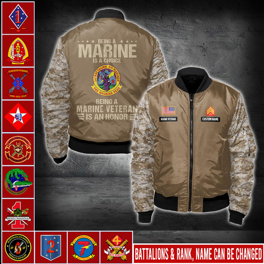 US Military – Marine Battalion All Over Print Bomber Jacket