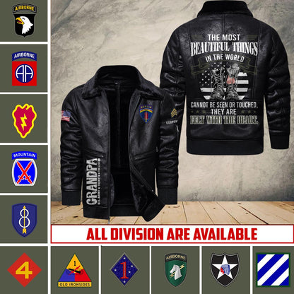 US Military - Army Division - Leather Jacket For Veterans