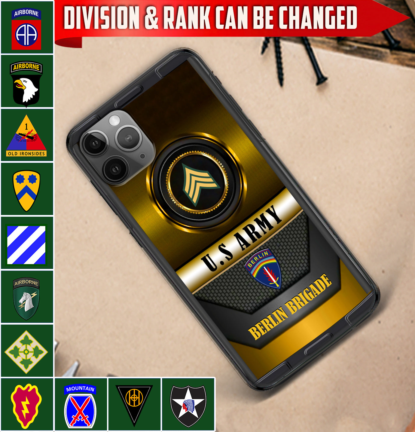 Personalized US Military - Army Division Phone Case Printed