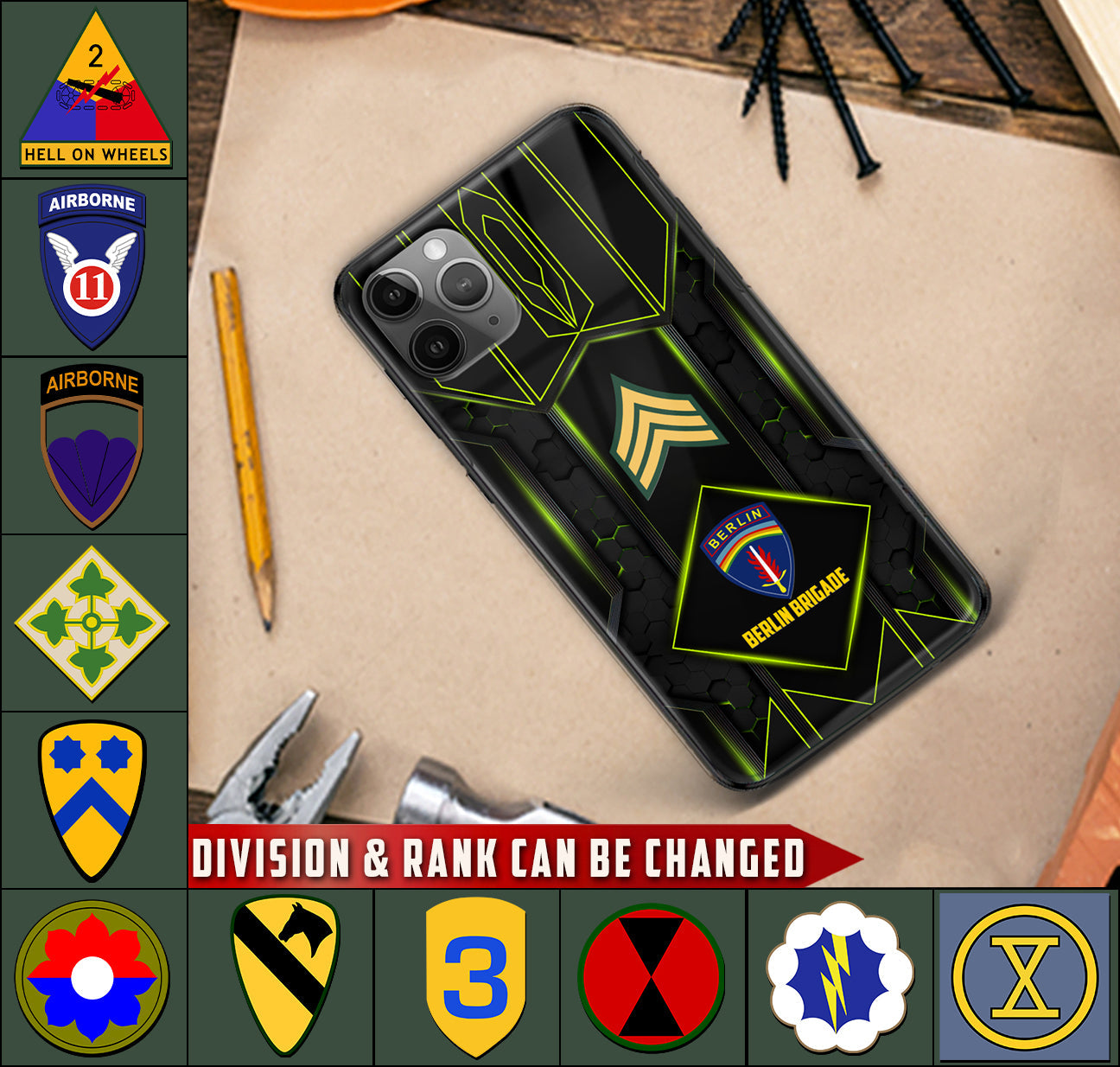 Personalized US Military - Army Division Phone Case Printed