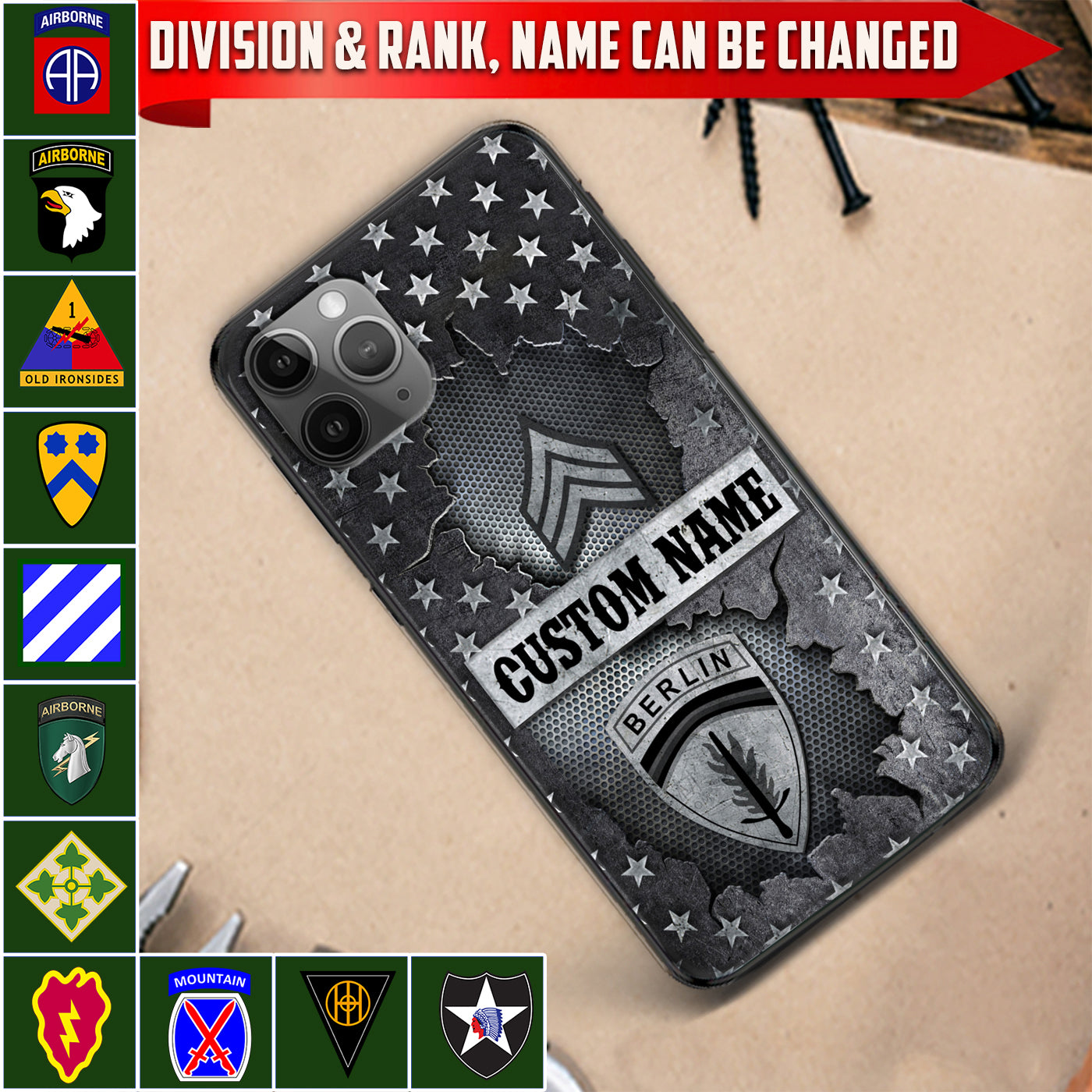 Personalized US Military - Army Division Phone Case Printed