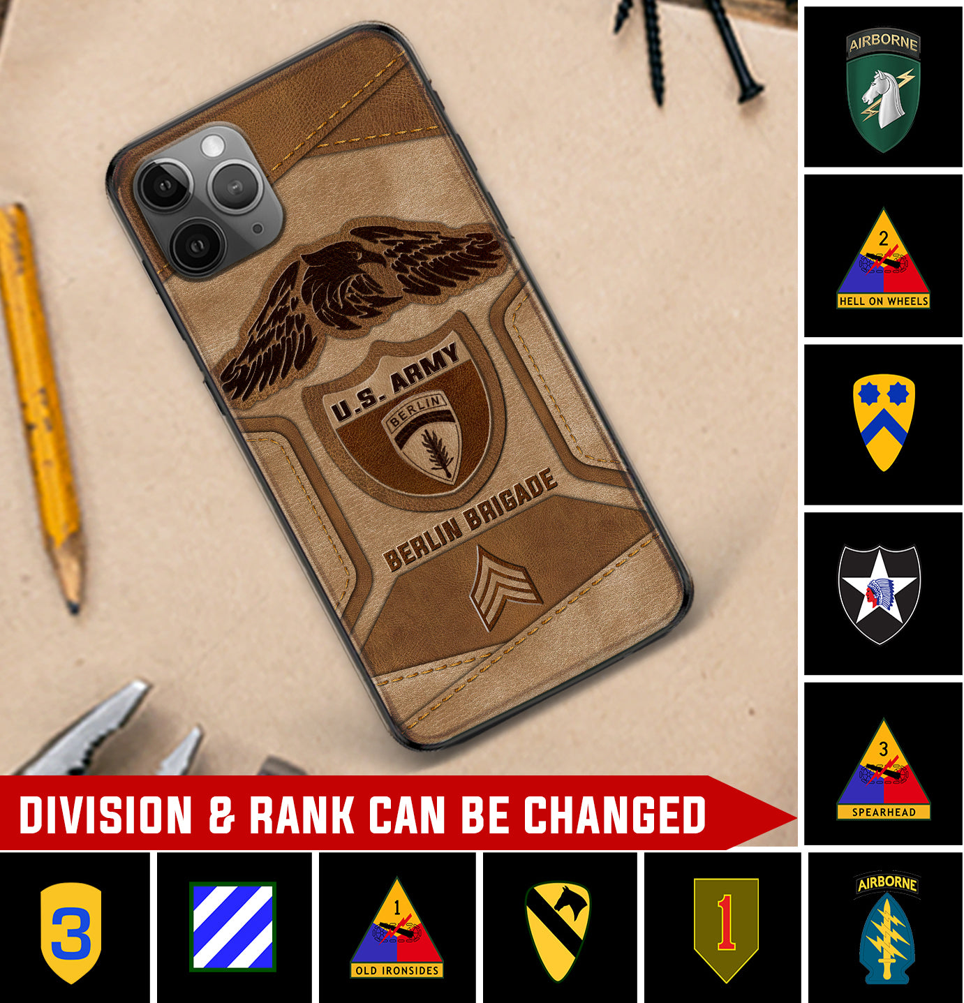 Personalized US Military - Army Division Phone Case Printed