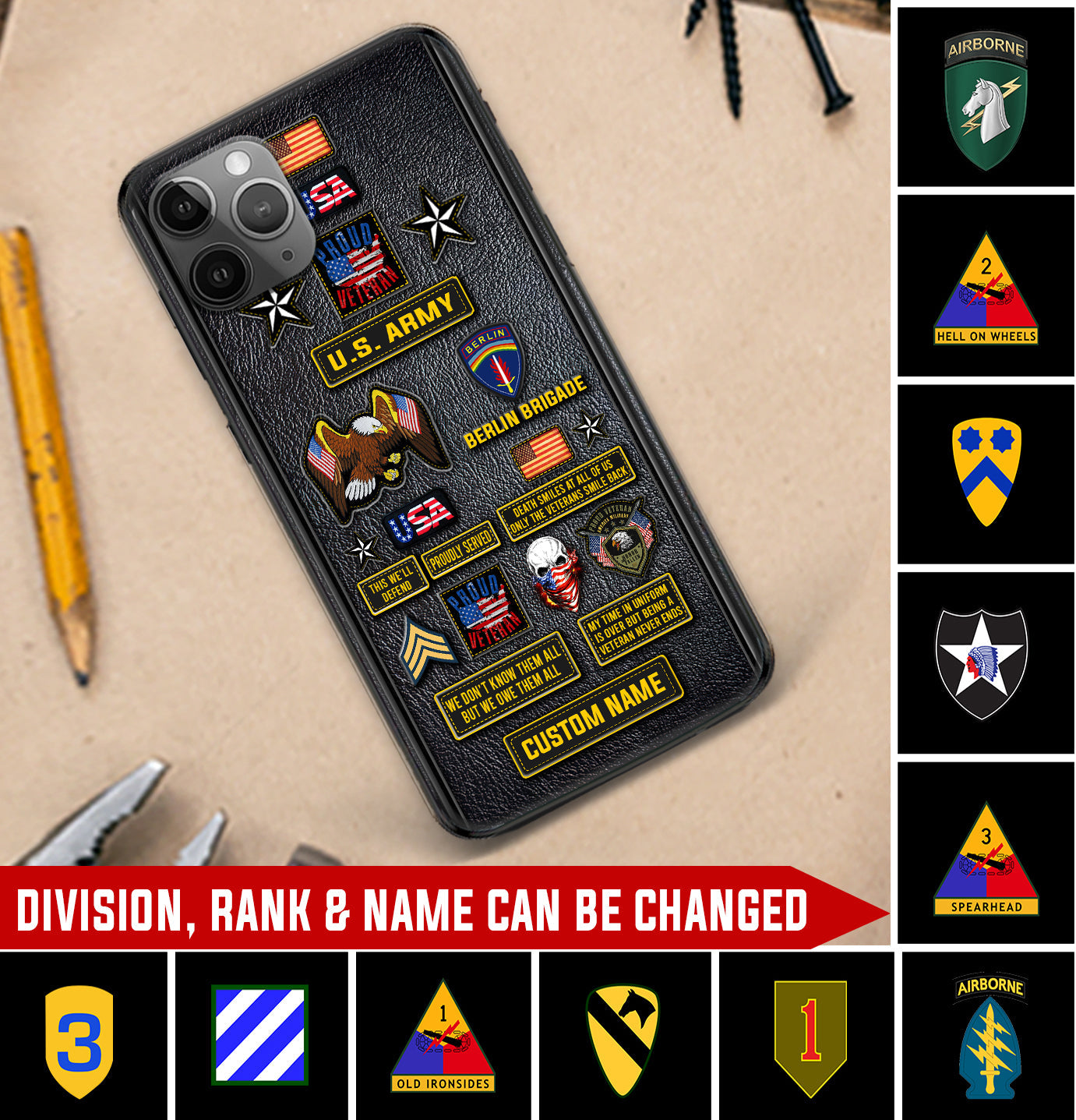 Personalized US Military - Army Division Phone Case Printed