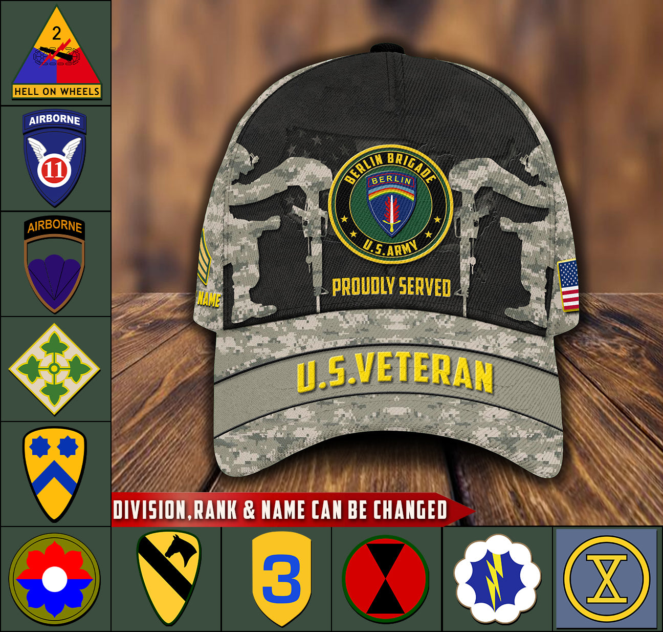 US Military – Army Division All Over Print Cap