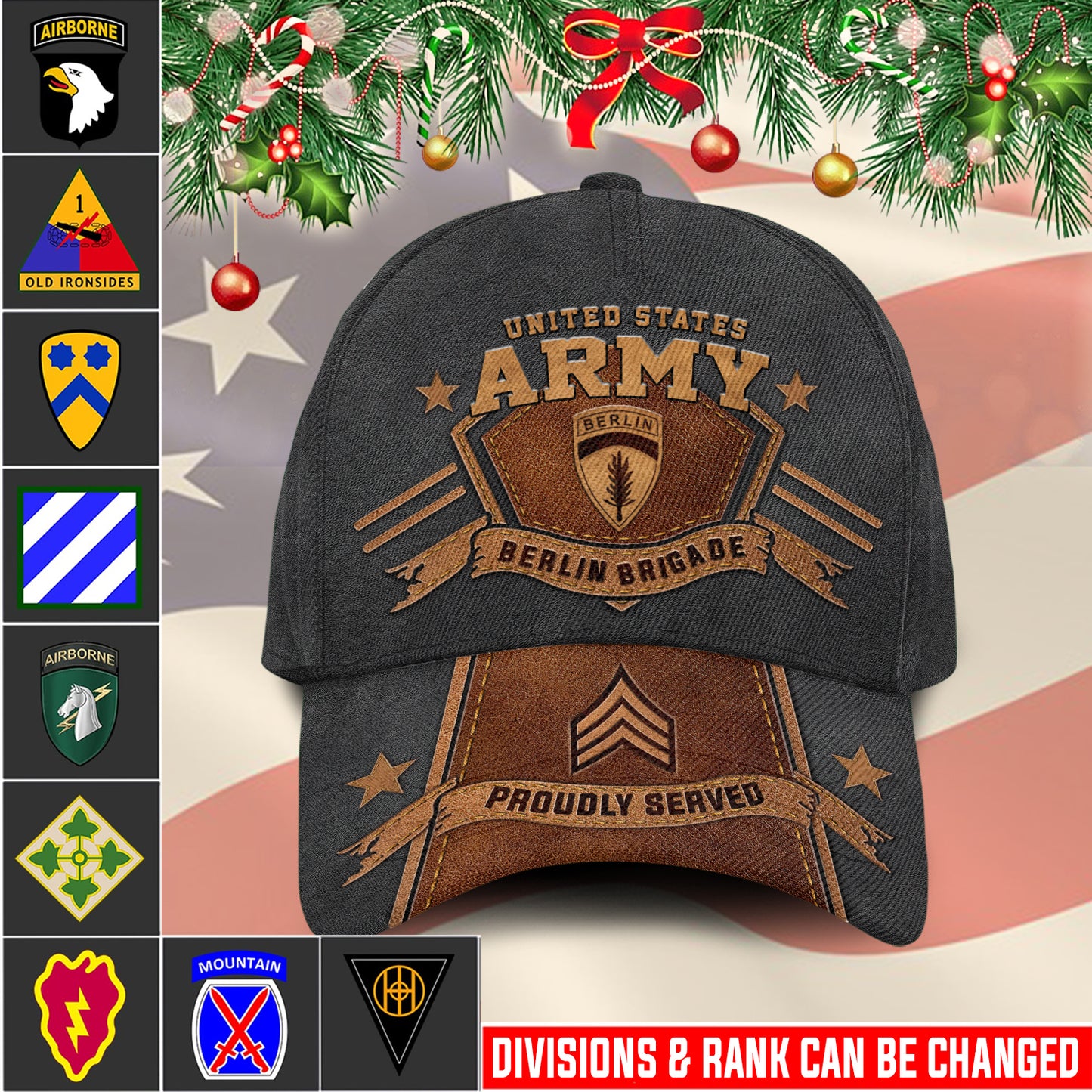 Casquette à imprimé intégral de l'armée américaine - Division de l'armée