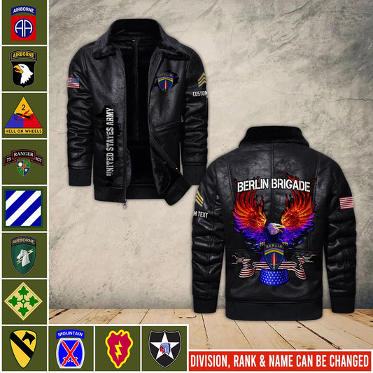 US Militär - Army Division - Lederjacke für Veteranen 