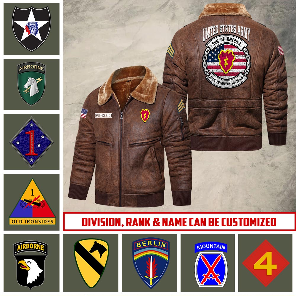 US Military - Army Division - Leather Jacket For Veterans