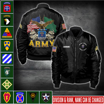 US Military – Army Division All Over Print Bomber Jacket