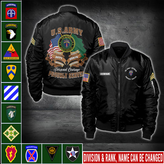 US Militär – Bomberjacke mit Allover-Print der Army Division