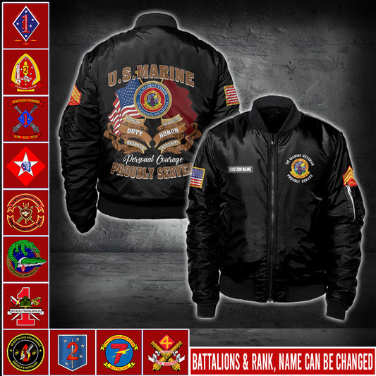 US Militär – Bomberjacke mit Allover-Print des Marinebataillons