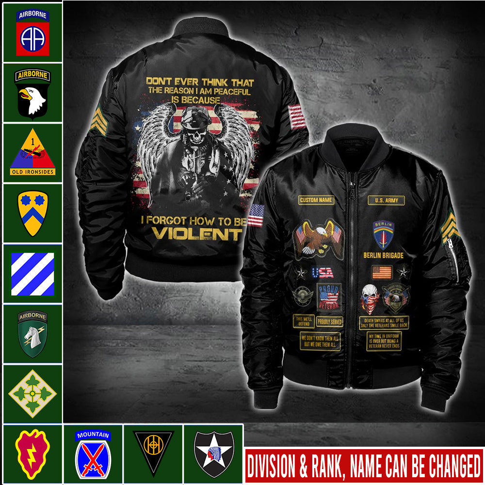 US Military – Army Division All Over Print Bomber Jacket