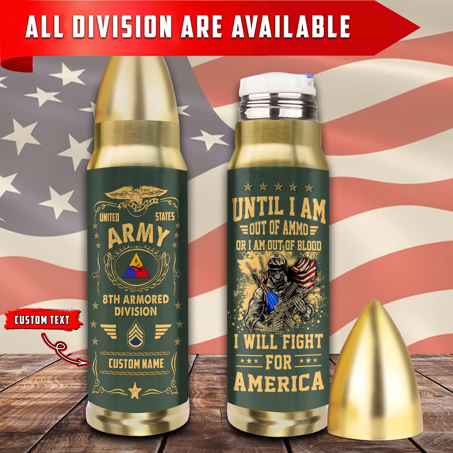 US Military – Army Division – Bullet Tumbler