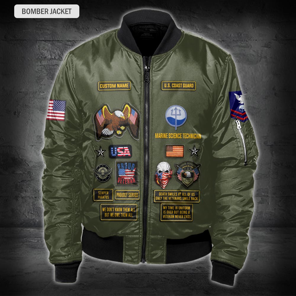 Bomberjacke mit Allover-Print des US-Militärs – Küstenwache