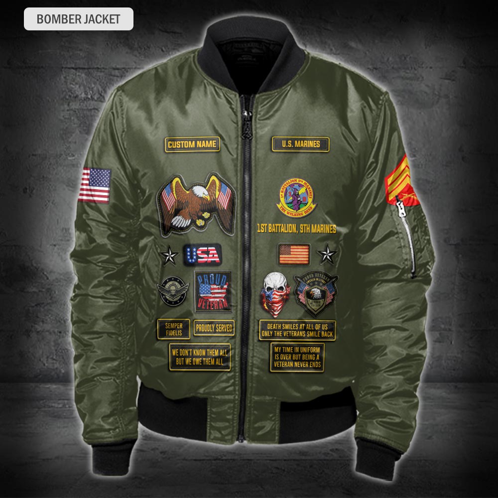 US Military – Marine Battalion All Over Print Bomber Jacket