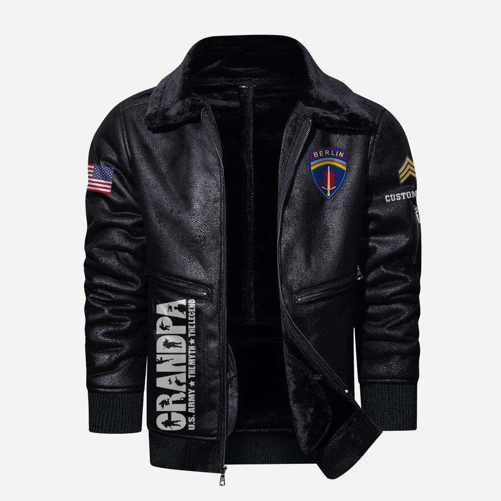 US Military - Army Division - Leather Jacket For Veterans