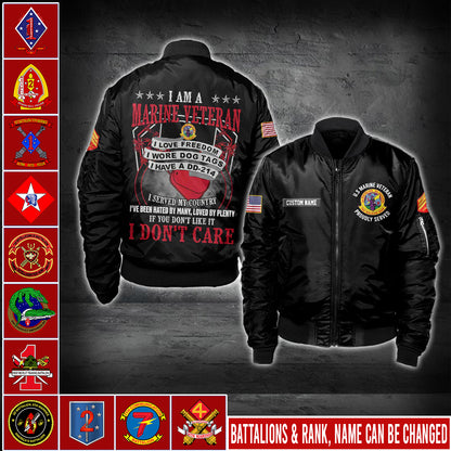 US Military – Marine Battalion All Over Print Bomber Jacket