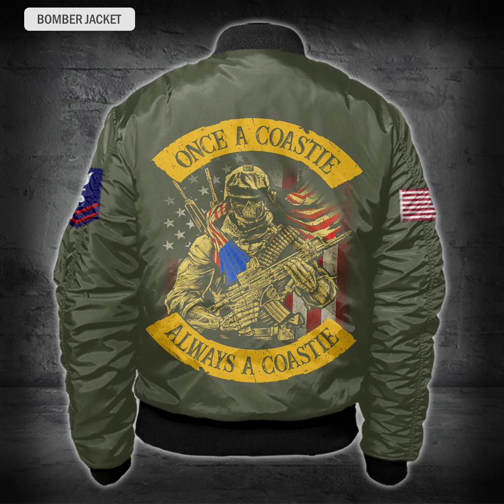 Bomberjacke mit Allover-Print des US-Militärs – Küstenwache