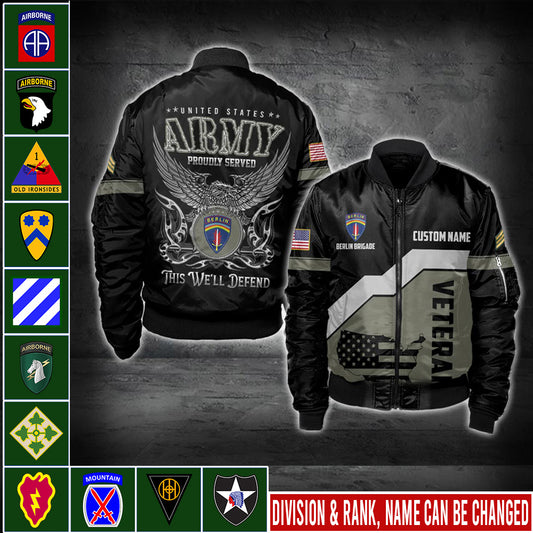 US Military – Army Division All Over Print Bomber Jacket