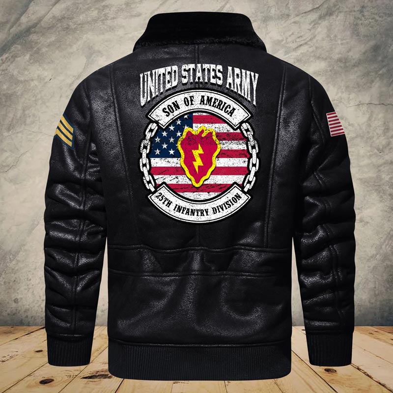 US Militär - Army Division - Lederjacke für Veteranen 