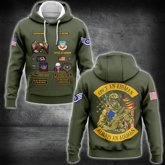 US Militär – Air Force Command Kapuzenpullover mit durchgehendem Print