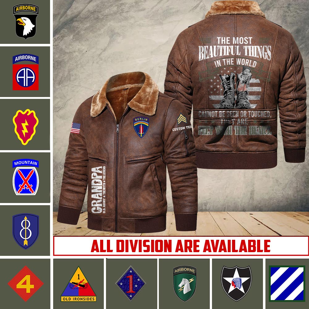 US Military - Army Division - Leather Jacket For Veterans