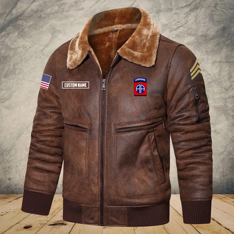 US Military - Army Division - Leather Jacket For Veterans