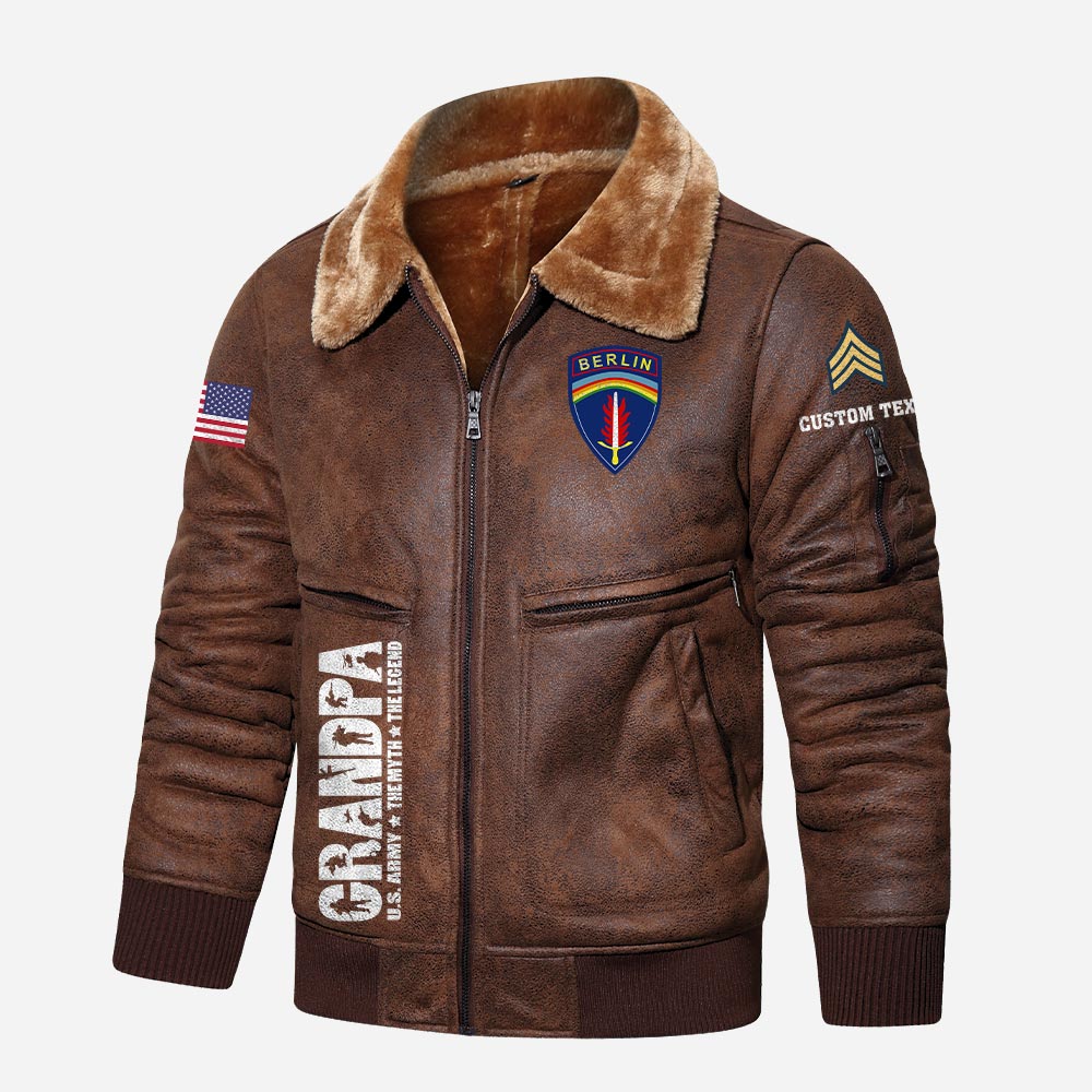 US Military - Army Division - Leather Jacket For Veterans