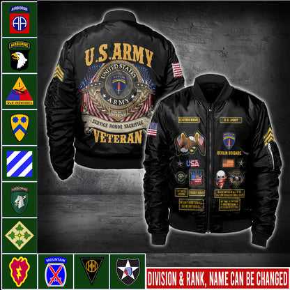 US Military – Army Division All Over Print Bomber Jacket