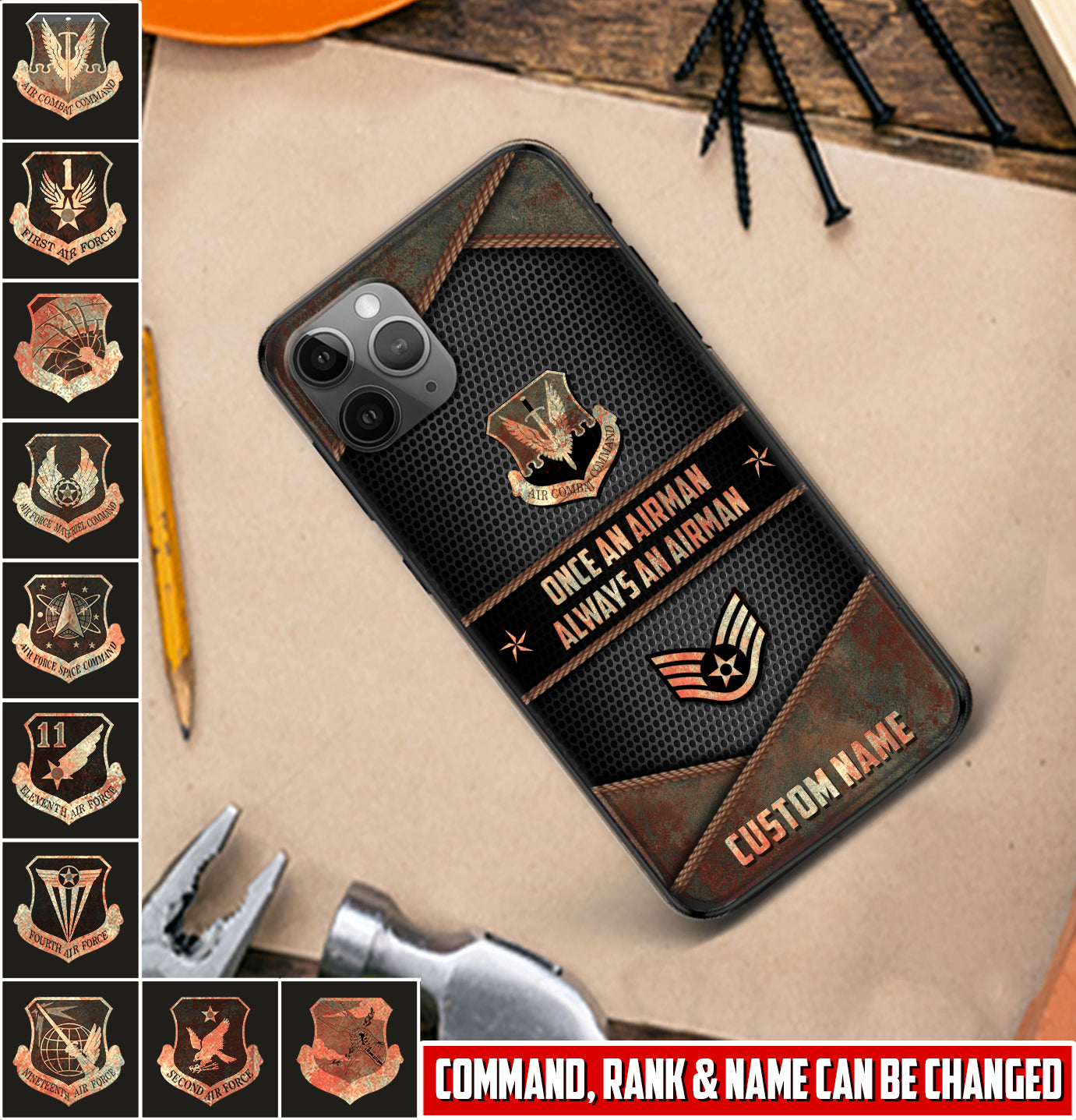 Personalized US Military - Air Force Command Phone Case Printed