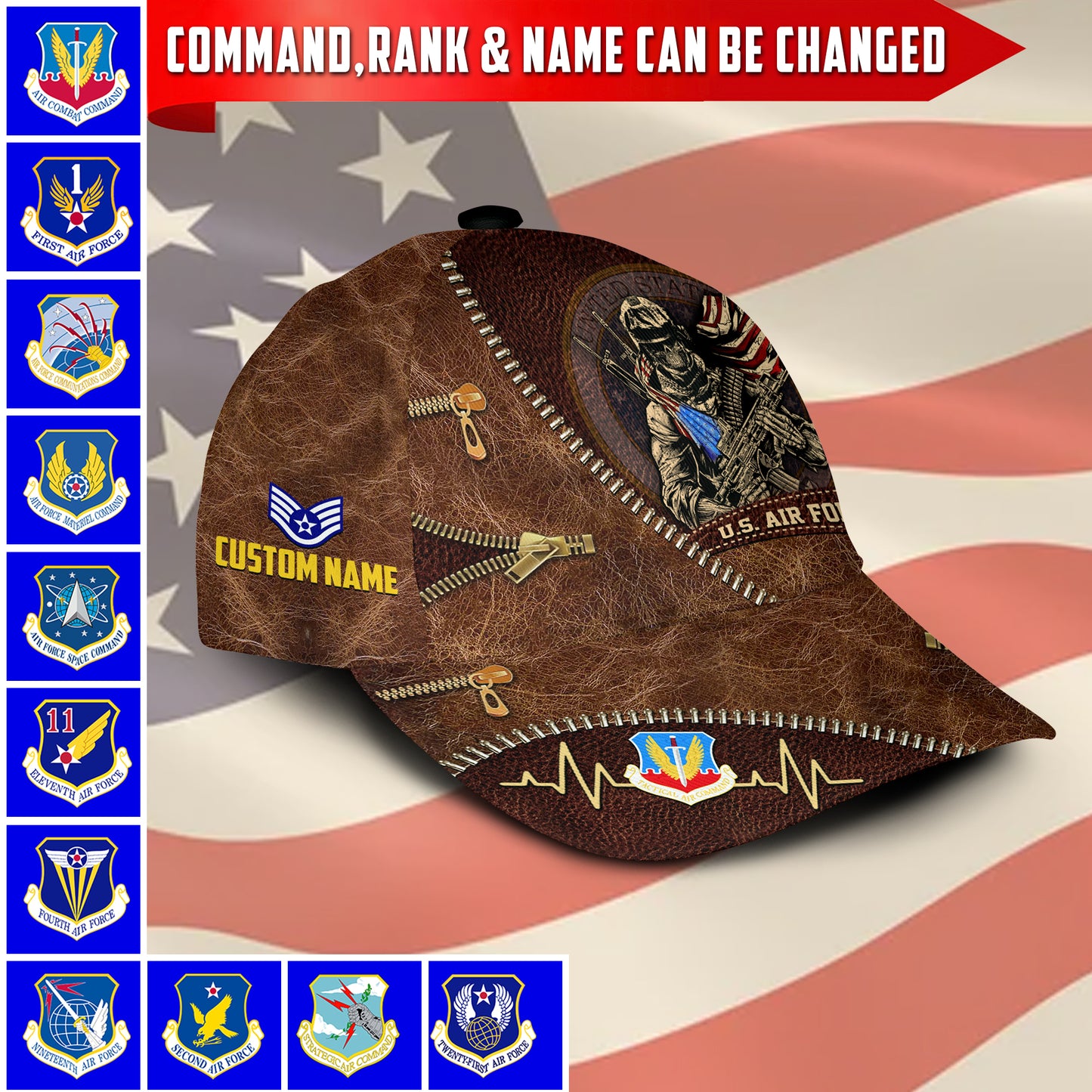 US Military – Air Force Command All Over Print Cap