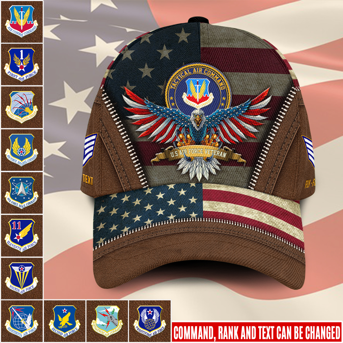 US Military – Air Force Command All Over Print Cap